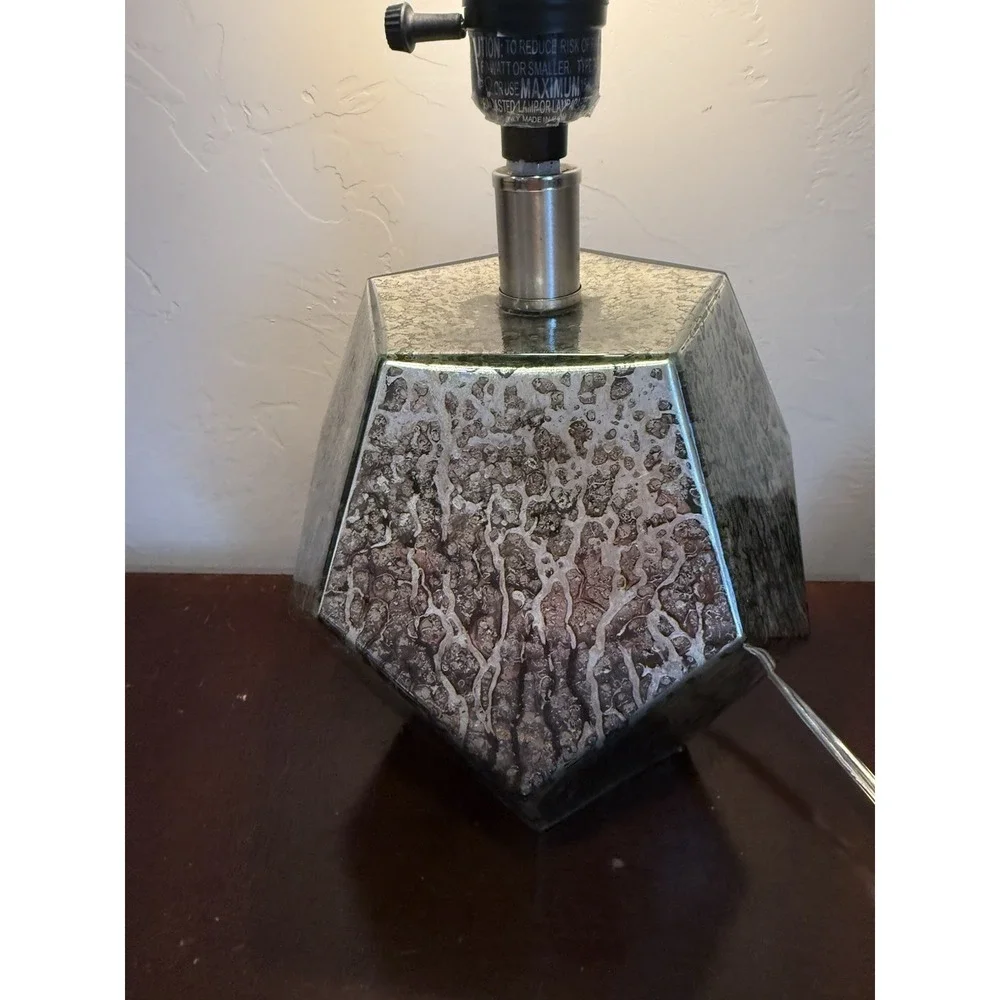 Glads Table Office Lamp metallic, silver, geometric 15